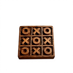 Jeu de Tic Tac Toe sur Table Basse – Plateau Décoratif en Bois pour Invités, Divertissement à Domicile et Espaces de Conversation - Product Image 1
