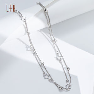 Pulsera de Estrella de Doble Capa con Cadena Ajustable de Oro Real de 18K, Joyería de la Suerte, Pulsera de Estrella de 18k, Au750 - Product Image 4