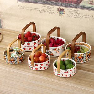 Cesta de Frutas de Cerámica Mystic Arts con Asa de 12 cm, Diseño Fresco y Bonito para Almacenamiento en la Cocina del Hogar - Product Image 2
