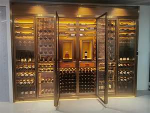 Lüks zarif tasarım paslanmaz çelik sabit sıcaklık şarap dolabı şarap dolabı çok fonksiyonlu bar dolabı - Product Image 2