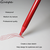 Crayon à lèvres rouge microblading imperméable longue durée, crayon à sourcils à décoller, marqueur de cartographie des sourcils, outil de maquillage pour maquillage permanent
