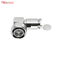 Connecteur RF mâle à angle droit WODF 4.3-10, type de montage sur câble, compatible avec les câbles coaxiaux RF RG8 LMR400 RG213 RG214 RG393