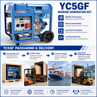 Générateur diesel portable SCDC Yuchai YC5GF avec alternateur sans balais, 5 kW, châssis ouvert, monophasé, groupe électrogène de secours pour ferme