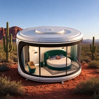 Vente Flash : Villa Modulaire en Acier T1, Maison Conteneur, Glamping, Hôtel, Cabane avec Véranda en Verre
