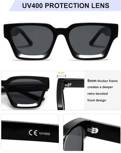 Custom Logo Designer Square Brand Shades Women Fashion Classic Retro <b>Eyewear</b> Vintage Small Frame 2026 Sunglasses Men - Product Image 2