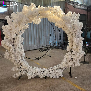 LEDA Custom-Size White Cherry Blossom <b>Artificial</b> Flower <b>Tree</b> Arched Flower <b>Tree</b> Tunnel Background for wedding - Product Image 1