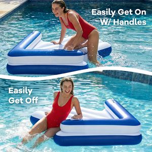 Summer Fun <b>Inflatable</b> Pool Lounger Float for Adults Tanning Raft Sun Bathing Water Mat Beach Backyard Lake Party Gift - Product Image 4