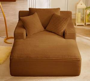 أريكة كبيرة الحجم مريحة في الأماكن المغلقة Corduroy أريكة مقعد عميق من الإسفنج بدون تجميع ضغط للفنادق - Product Image 3