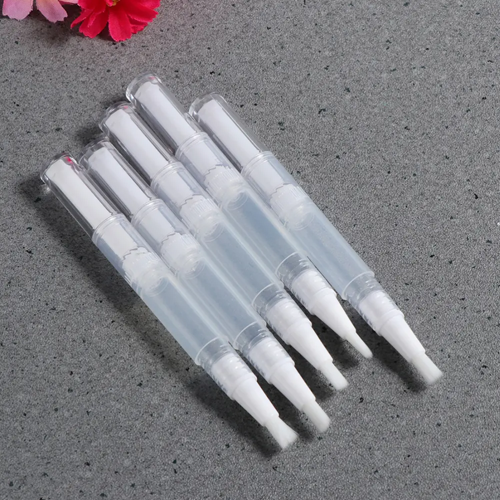 3ml Cuticle Oil Nail Polish Makeup Cosmetic Empty Twist Pen with Brush,clear black empty twist cuticle oil pen with brush