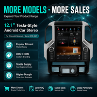 Personnalisation prise en charge, lecteur Android pour voiture de style Tesla 12,1 pouces, Android Auto GPS pour Chevrolet Silverado / Sierra 2019-2021