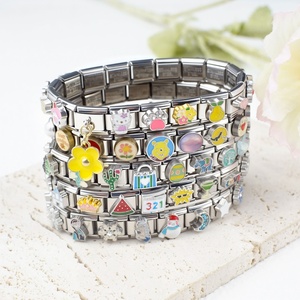 Bracelet extensible en acier inoxydable avec breloques modulaires italiennes, à assembler soi-même, motif dessin animé, accessoire de mode - Product Image 3