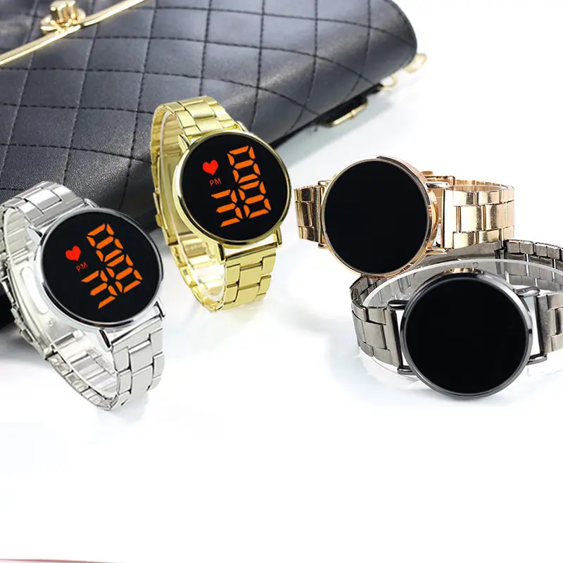 China Luxury Brand LED Display Stainless Steel Wrist Watch Pesirm Promotional Cheapest Wholesale Best Classic digital watch