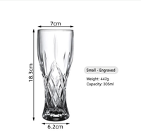 Verre à bière vintage de luxe à coupe diamantée, haut et transparent, en cristal à relief, pour bière artisanale, pour bar et restaurant