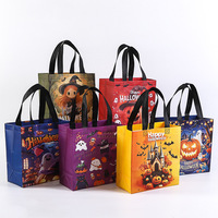 Sac de courses non tissé pour Halloween, sac d'emballage cadeau pour bonbons, sac fourre-tout non tissé personnalisé avec logo pour fête à thème citrouille