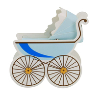 Boîte-cadeau de poussette d'enfants de haute qualité pour la douche de bébé en gros emballage imprimé UV et feuille plié pour les cadeaux d'anniversaire