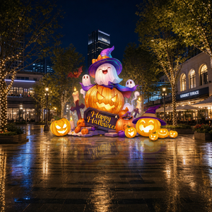 Lanterne a Forma di <span class=keywords><strong>Zucca</strong></span> da Appendere, Impermeabili e Riutilizzabili, Decorazioni per <span class=keywords><strong>Halloween</strong></span> da Esterno/Interno per Viali Comunali, Parchi e Ponti - Product Image 1