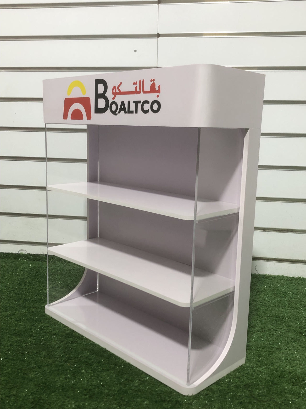 Acrylic Display Stand White Counter Top Transparent Portable 3-Tier for Modern Promotion Retail Shop Shelf — view 3