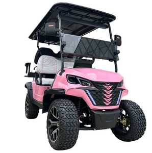 Voiturette de golf électrique tout-terrain 2+2 de conception récente, de qualité supérieure, rose, avec support pour caddie, pour tous les terrains - Product Image 1