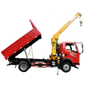El chasis del camión volquete SINO 4x2 monta una grúa telescópica de 3,2 toneladas a 5 toneladas de pluma rígida, Camiones volquete para vehículos a precio barato de venta - Product Image 1