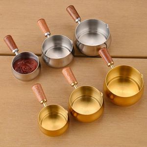 304 Stainless Steel <b>Measuring</b> Cups and <b>Spoons</b> Set with Wood Handle for <b>Measuring</b> Baking - Product Image 4