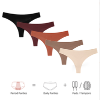 6 couleurs Sexy quatre couches anti-fuite période menstruelle femmes sous-vêtements respirant sans couture Yoga sport physiologique string