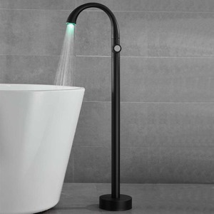 Grifo de Bañera de Pie de Latón Negro con Monomando, Grifo de <span class=keywords><strong>Ducha</strong></span> de Suelo para Baño - Product Image 5