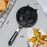 Poêle à Taiyaki 2, 3 ou 4 poissons, antiadhésive, pour gaufres, mini-œufs et crêpes, ensemble de cuisson