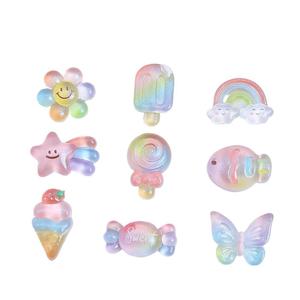 ชาร์มเรซิ่นรูปผีเสื้อสีรุ้งวิบวับ สำหรับตกแต่งรองเท้าครอคส์ กิ๊บติดผม ชุดอุปกรณ์งานฝีมือ ทำของตกแต่ง ขายส่ง - Product Image 5