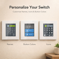 Bestseller L8 LCD-Panel Touch Tuya Wifi Zigbee 1/2/3-fach Vorhang-Smart-Wandschalter Kompatibel mit Smart Life Smart Living Alexa