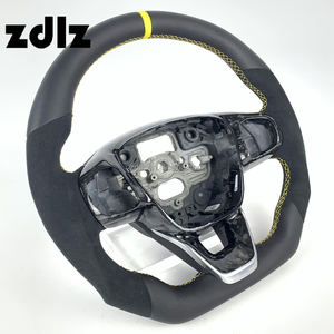 Volant en cuir pour <span class=keywords><strong>Ford</strong></span> <span class=keywords><strong>Focus</strong></span> MK4 ST <span class=keywords><strong>RS</strong></span> 2019 2020 2021 2022 <span class=keywords><strong>2023</strong></span> Volant en fibre de carbone forgé personnalisable - Product Image 2