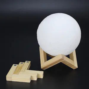 Customized 3D Moon Lamp USB Rechargeable16 Colors Touch Function Night Light Remote Control Table Lamp Decoration