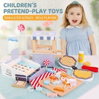 Ensemble de jeu de magasin de jouets en bois UBM avec caisse enregistreuse, stand de bonbons et gaufrier pour enfants de 3 ans et plus