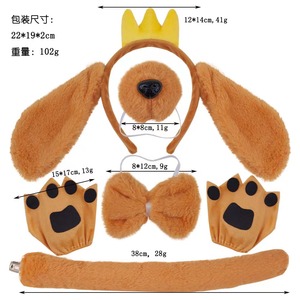 M413 ikat kepala dua dimensi Halloween ikat rambut hewan dengan tulang di telinga Logo kustom ikat kepala kain anjing - Product Image 3