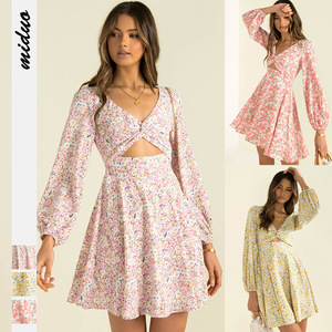 <span class=keywords><strong>2022</strong></span> verano barato Casual fiesta <span class=keywords><strong>vacaciones</strong></span> Hawaii Vestido corto estampado Floral ropa de mujer vestidos - Product Image 6