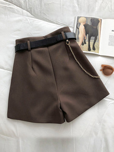 2025 femmes vêtements de plein air coupe ajustée taille haute costume Shorts Version coréenne Aline pantalon à jambes larges - Product Image 5