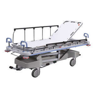 Carro de plataforma elevable de aleación de aluminio con barandilla, altura ajustable, carro de hospital, cama de enfermería manual con 4 ruedas - Product Image 2