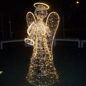 Neujahr Weihnachts dekoration Riesen engel 3D LED Motiv Lichter Urlaub Feier Outdoor-Anzeige im Garten