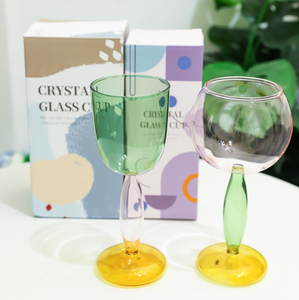 Gobelet en verre à haute teneur en borosilicate coloré créatif fait à la main exquis verre à vin rouge à la mode de haute qualité Ins Style - Product Image 1