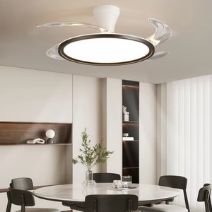 Modern Large Wind Variable Frequency Invisible Fan Lamp Bedroom Living Room Household Electric <b>Chandelier</b> LED Ceiling Fan - Product Image 3