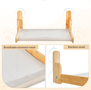 Hamac de fenêtre en bois pour chats - Product Image 3