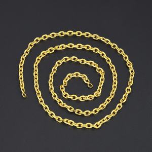 Collier en laiton plaqué or avec chaîne à maillons tendance et serti de griffes, styles variés, vente en gros de bijoux JXX - Product Image 6