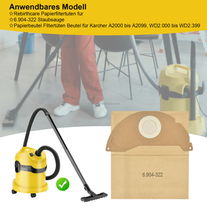 Gran oferta, bolsa de polvo de papel para <span class=keywords><strong>aspiradora</strong></span> desechable de alta calidad, paquete de 5 reutilizables para uso doméstico para <span class=keywords><strong>aspiradora</strong></span> Europea A2234 - Product Image 2