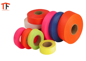 Meilleure vente 0.78 ''x 200 'PVC FLUORESCENT bleu foncé vert rubans de marquage chasse piste drapeau rouleau de ruban pour le marquage des zones dangereuses - Product Image 4