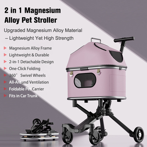 Carrito de Viaje Compacto <span class=keywords><strong>para</strong></span> Mascotas con Sistema de Suspensión de 6 Puntos y Freno de un Solo Paso <span class=keywords><strong>para</strong></span> Mascotas Pequeñas, Ideal <span class=keywords><strong>para</strong></span> Viajes y Compras - Product Image 6