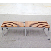 Vente en gros d'usine de bancs de ville banc de parc en bois contemporain banc long d'extérieur en bois et en métal