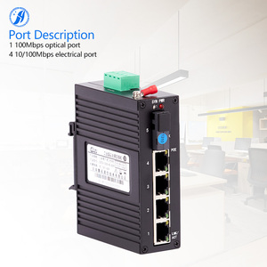 Công nghiệp cấp 100 Meter Ethernet chuyển đổi một sợi quang bốn cổng điện có tính năng SNMP PoE VLAN chức năng RJ45 giao diện điều khiển - Product Image 1