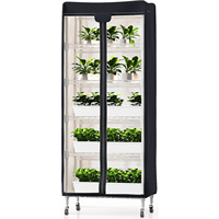 Nouveau modèle de tente de culture hydroponique en plastique mobile, culture de légumes et de champignons en intérieur, montage facile, style moderne