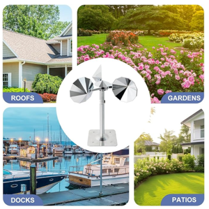 Répulsif d'oiseaux solaire 360° en ABS étanche avec base solide en U, effaroucheur d'oiseaux contre le couper-de-chand et les mouettes - Product Image 5