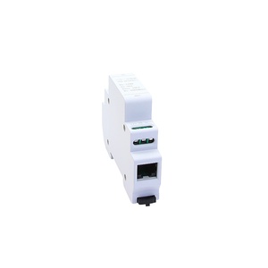 2-in-1 1000Mbps 220V 10KA 5KA วัสดุ PC หน่วงสูงป้องกันไฟกระชากจอมอนิเตอร์ราง RJ45พลังงานเครือข่าย - Product Image 2