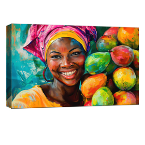 Pinturas de retrato de Mujer Africana moderna buena cosecha figura pared arte decoraciones lienzo soporte Base - Product Image 2